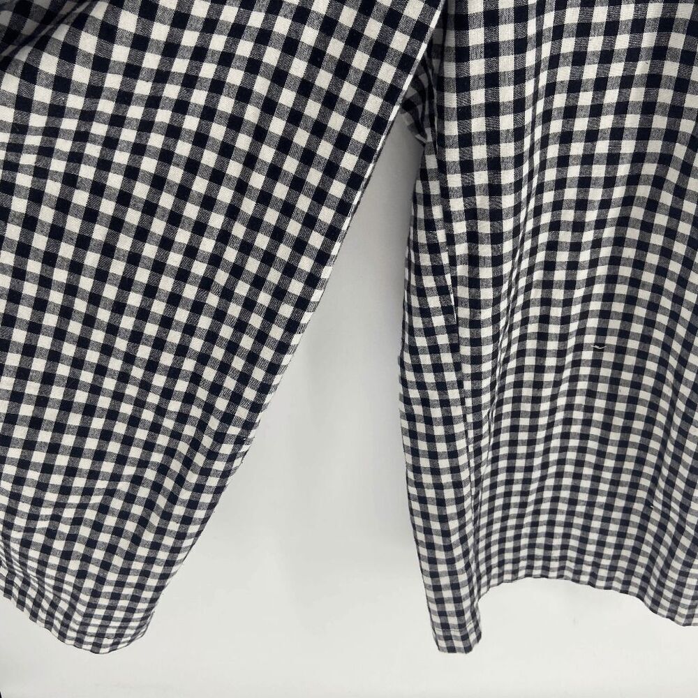 Traf Collection Women's Black & White Checkered paperbag pant Size M - Picture 5 of 6